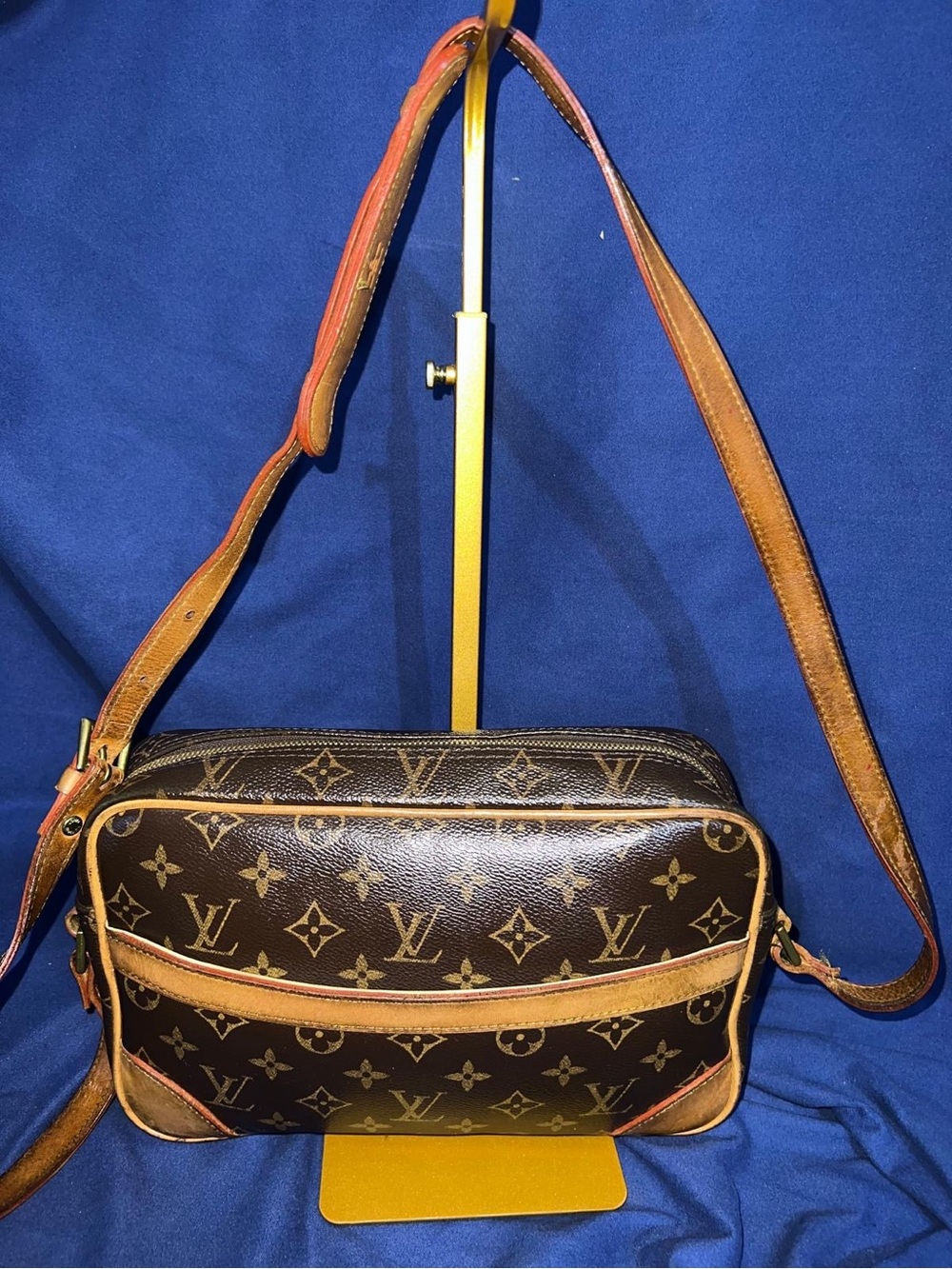 Louis Vuitton Brown Monogram Messenger Bag with Tan Trim